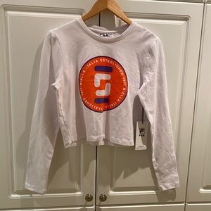 Fila Ladies Long Sleeve Cropped Top Size L NWT